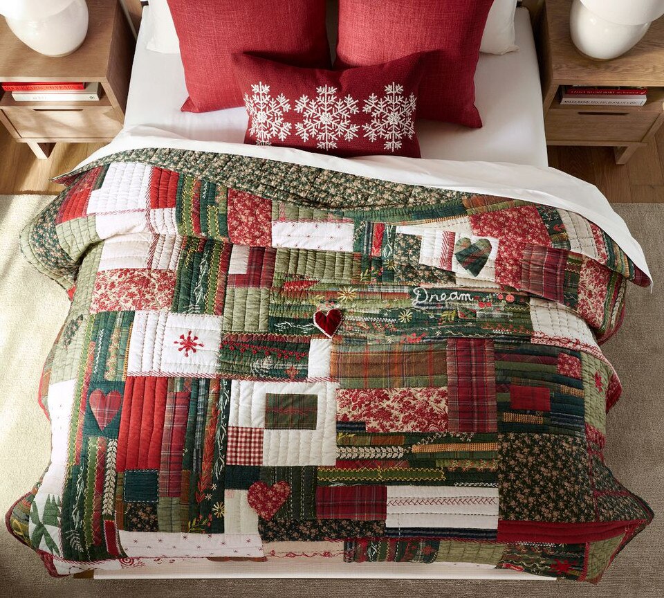 Festive Love Reversible Coverlet Pottery Barn Australia